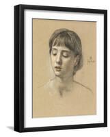 Head of a Girl, 1883-Edward John Poynter-Framed Giclee Print