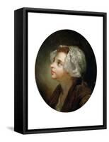 Head of a Girl, 18th Century-Jean-Baptiste Greuze-Framed Stretched Canvas
