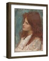 Head of a Girl, C. 1892-1900-John William Waterhouse-Framed Premium Giclee Print