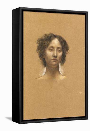 Head of a Girl (Coloured Chalks on Buff Paper)-Evelyn De Morgan-Framed Stretched Canvas