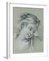 Head of a Girl Looking Down to the Right-Francois Boucher-Framed Giclee Print