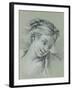 Head of a Girl Looking Down to the Right-Francois Boucher-Framed Giclee Print