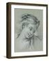 Head of a Girl Looking Down to the Right-Francois Boucher-Framed Giclee Print