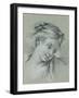 Head of a Girl Looking Down to the Right-Francois Boucher-Framed Giclee Print