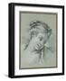 Head of a Girl Looking Down to the Right-Francois Boucher-Framed Giclee Print