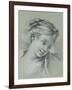 Head of a Girl Looking Down to the Right-Francois Boucher-Framed Giclee Print