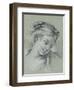 Head of a Girl Looking Down to the Right-Francois Boucher-Framed Giclee Print