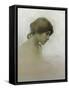 Head of a Girl (Pencil and Chalk on Paper)-Franz Dvorak-Framed Stretched Canvas