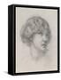 Head of a Girl (Pencil on Paper)-Walter John Knewstub-Framed Stretched Canvas