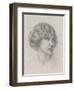 Head of a Girl (Pencil on Paper)-Walter John Knewstub-Framed Giclee Print