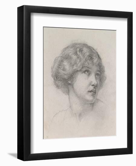 Head of a Girl (Pencil on Paper)-Walter John Knewstub-Framed Giclee Print