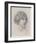 Head of a Girl (Pencil on Paper)-Walter John Knewstub-Framed Giclee Print