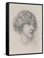 Head of a Girl (Pencil on Paper)-Walter John Knewstub-Framed Stretched Canvas