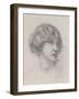 Head of a Girl (Pencil on Paper)-Walter John Knewstub-Framed Giclee Print