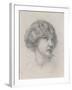 Head of a Girl (Pencil on Paper)-Walter John Knewstub-Framed Giclee Print
