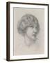 Head of a Girl (Pencil on Paper)-Walter John Knewstub-Framed Giclee Print