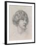 Head of a Girl (Pencil on Paper)-Walter John Knewstub-Framed Giclee Print