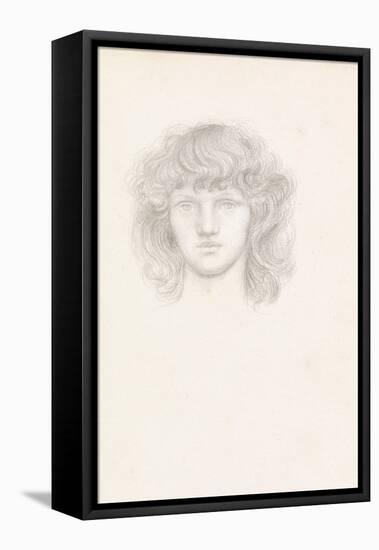 Head of a Girl (Pencil on Paper)-Evelyn De Morgan-Framed Stretched Canvas