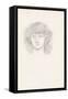 Head of a Girl (Pencil on Paper)-Evelyn De Morgan-Framed Stretched Canvas