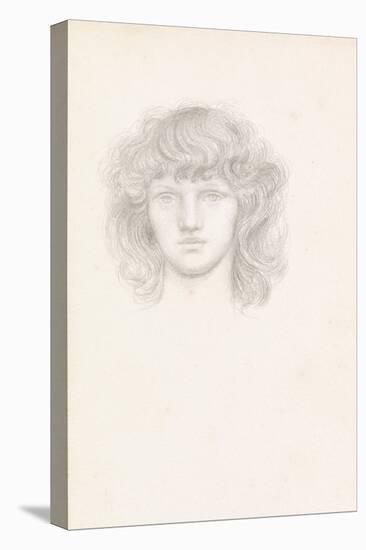 Head of a Girl (Pencil on Paper)-Evelyn De Morgan-Stretched Canvas