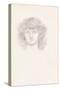 Head of a Girl (Pencil on Paper)-Evelyn De Morgan-Stretched Canvas