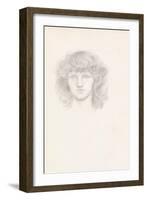 Head of a Girl (Pencil on Paper)-Evelyn De Morgan-Framed Giclee Print