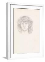 Head of a Girl (Pencil on Paper)-Evelyn De Morgan-Framed Giclee Print