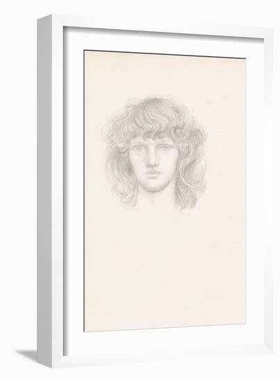 Head of a Girl (Pencil on Paper)-Evelyn De Morgan-Framed Giclee Print