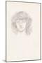 Head of a Girl (Pencil on Paper)-Evelyn De Morgan-Mounted Giclee Print
