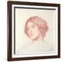 Head of a Girl (Red Chalk on Paper)-John William Waterhouse-Framed Giclee Print