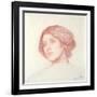 Head of a Girl (Red Chalk on Paper)-John William Waterhouse-Framed Giclee Print