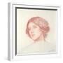 Head of a Girl (Red Chalk on Paper)-John William Waterhouse-Framed Giclee Print