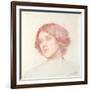 Head of a Girl (Red Chalk on Paper)-John William Waterhouse-Framed Giclee Print