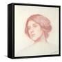 Head of a Girl (Red Chalk on Paper)-John William Waterhouse-Framed Stretched Canvas