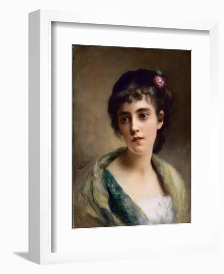 Head of a Girl-Gustave Jacquet-Framed Giclee Print