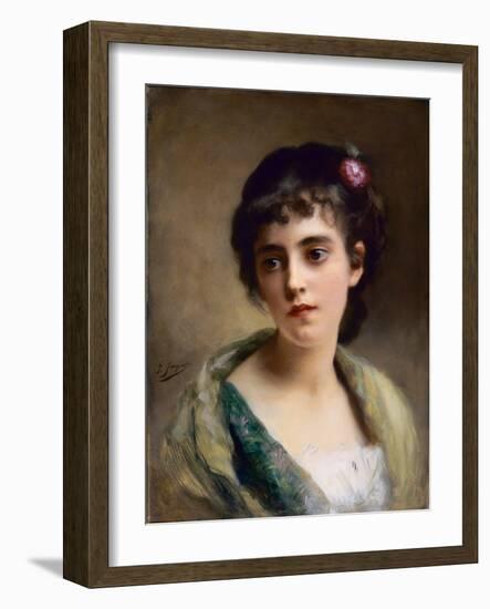 Head of a Girl-Gustave Jacquet-Framed Giclee Print