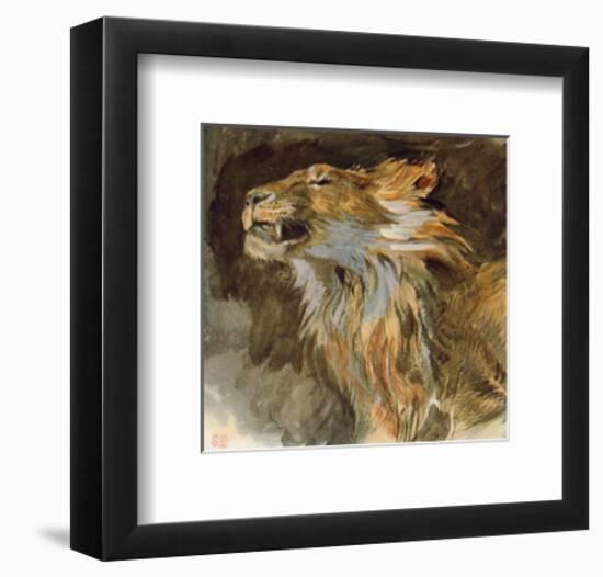 Head of a Lyon-Eugene Delacroix-Framed Collectable Print