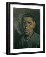 Head of a Man, 1884-1885-Vincent van Gogh-Framed Giclee Print