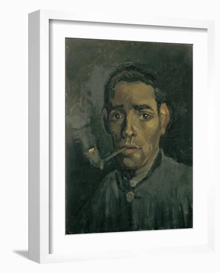 Head of a Man, 1884-1885-Vincent van Gogh-Framed Giclee Print