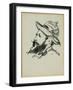 Head of a Man (Claude Monet) 1874 (Pen and Ink Wash on Paper)-Edouard Manet-Framed Giclee Print