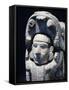 Head of a Man Coming Out of the Mouth of a Jaguar, Artifact Originating from Chichen Itza, Yucatan-null-Framed Stretched Canvas