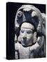 Head of a Man Coming Out of the Mouth of a Jaguar, Artifact Originating from Chichen Itza, Yucatan-null-Stretched Canvas