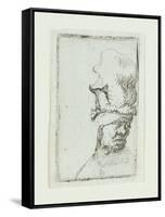 Head of a Man in a High Cap-Rembrandt van Rijn-Framed Stretched Canvas