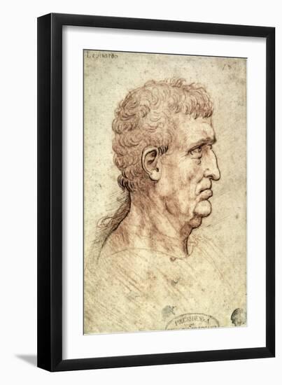 Head of a Man in Profile, c.1506-8-Leonardo da Vinci-Framed Giclee Print