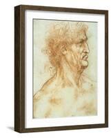 Head of a Man in Profile-Leonardo da Vinci-Framed Giclee Print