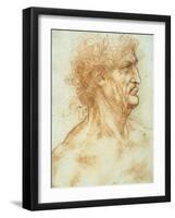 Head of a Man in Profile-Leonardo da Vinci-Framed Giclee Print