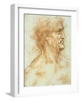 Head of a Man in Profile-Leonardo da Vinci-Framed Giclee Print