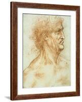 Head of a Man in Profile-Leonardo da Vinci-Framed Giclee Print