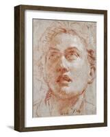 Head of a Man Looking Up-Giovanni Battista Tiepolo-Framed Giclee Print