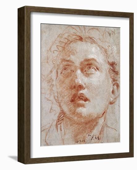 Head of a Man Looking Up-Giovanni Battista Tiepolo-Framed Giclee Print